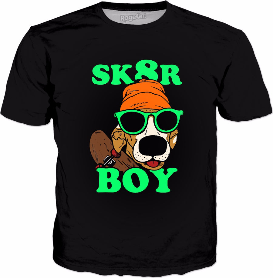 Sk8r Boy T-Shirt - Dog Skateboarding Funny Meme