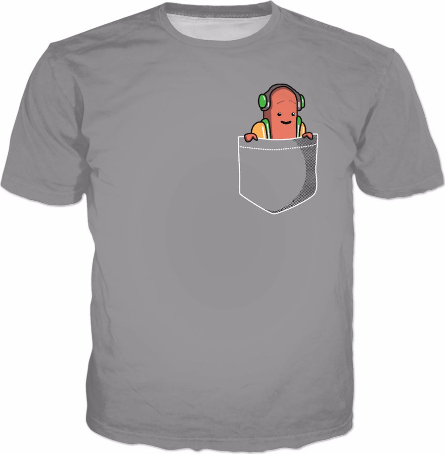 Dancing Hot Dog Pocket T-Shirt - HotDog Filter Meme Dank