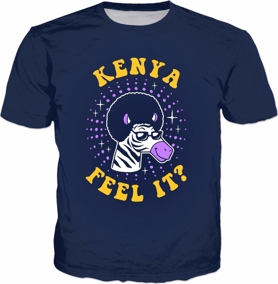 Kenya Feel It T-Shirt - Disco Zebra Africa Pun
