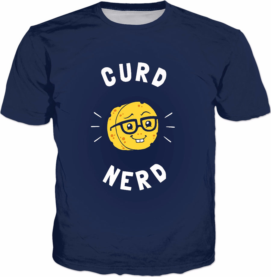 Curd Nerd T-Shirt - Cheese Lovers Gift Nerd Glasses Pun