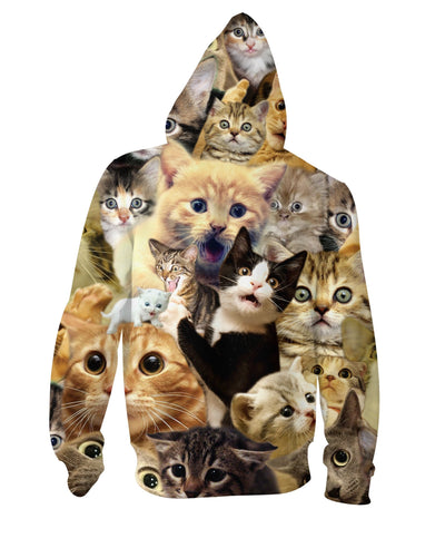 Surprised Cats Zip-Up Hoodie